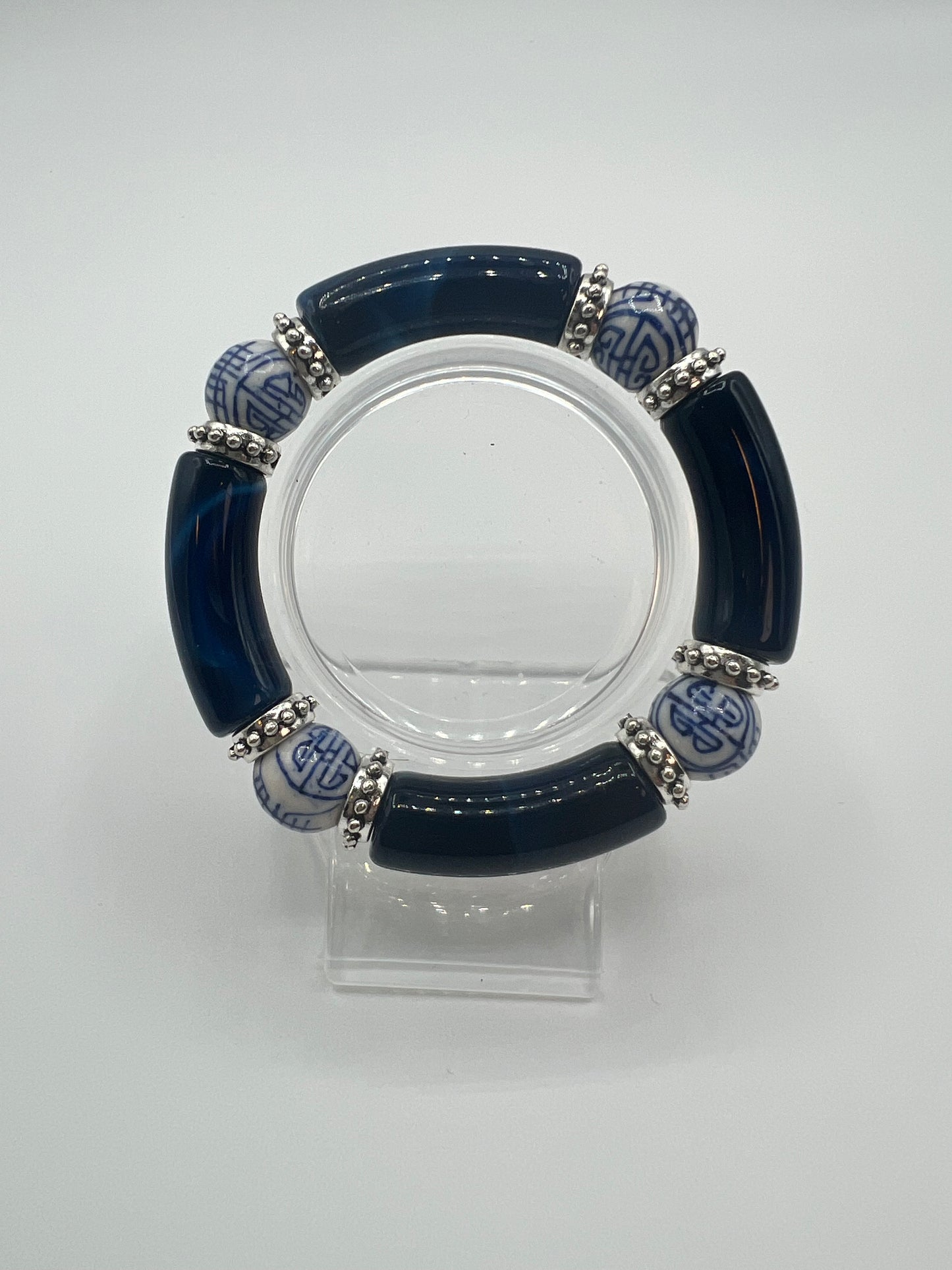 Gemston Acrylic Bangle Navy with Calligraphy