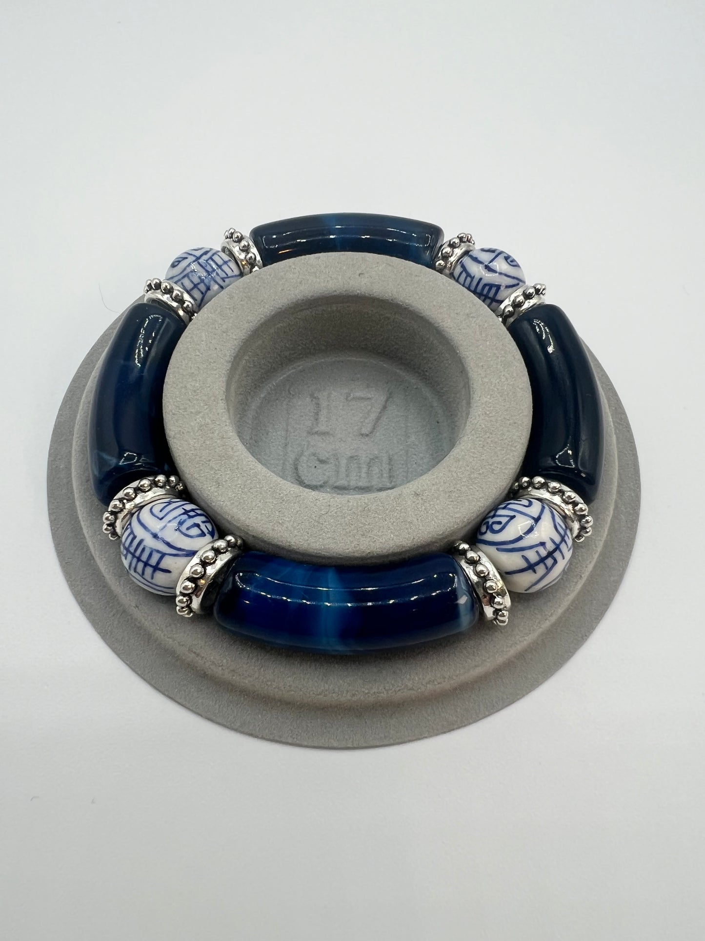 Gemston Acrylic Bangle Navy with Calligraphy