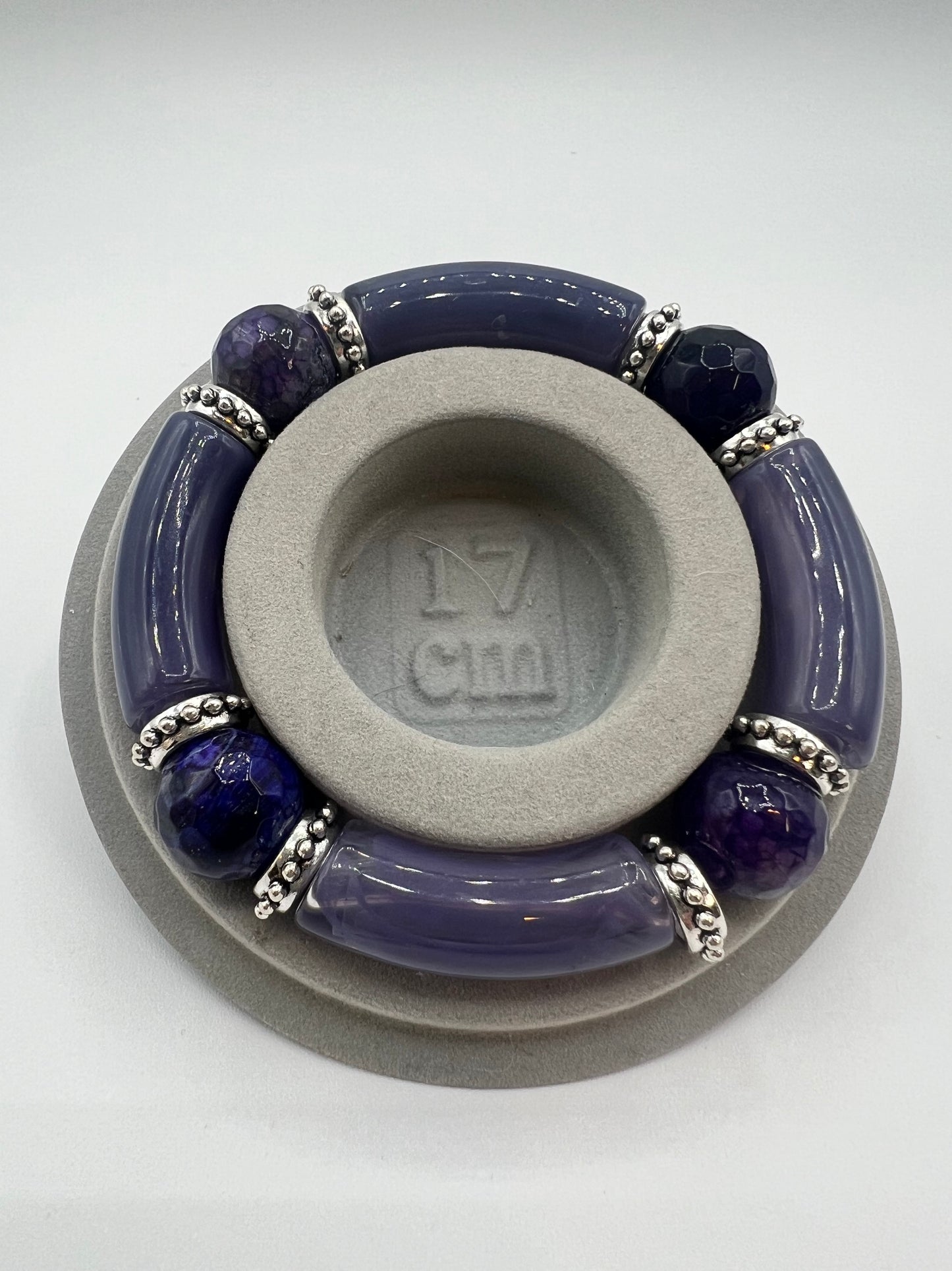 Gemstone Acrylic Bangle Purple Amethyst