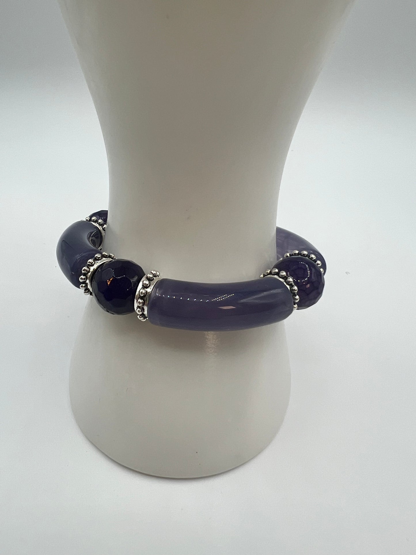 Gemstone Acrylic Bangle Purple Amethyst