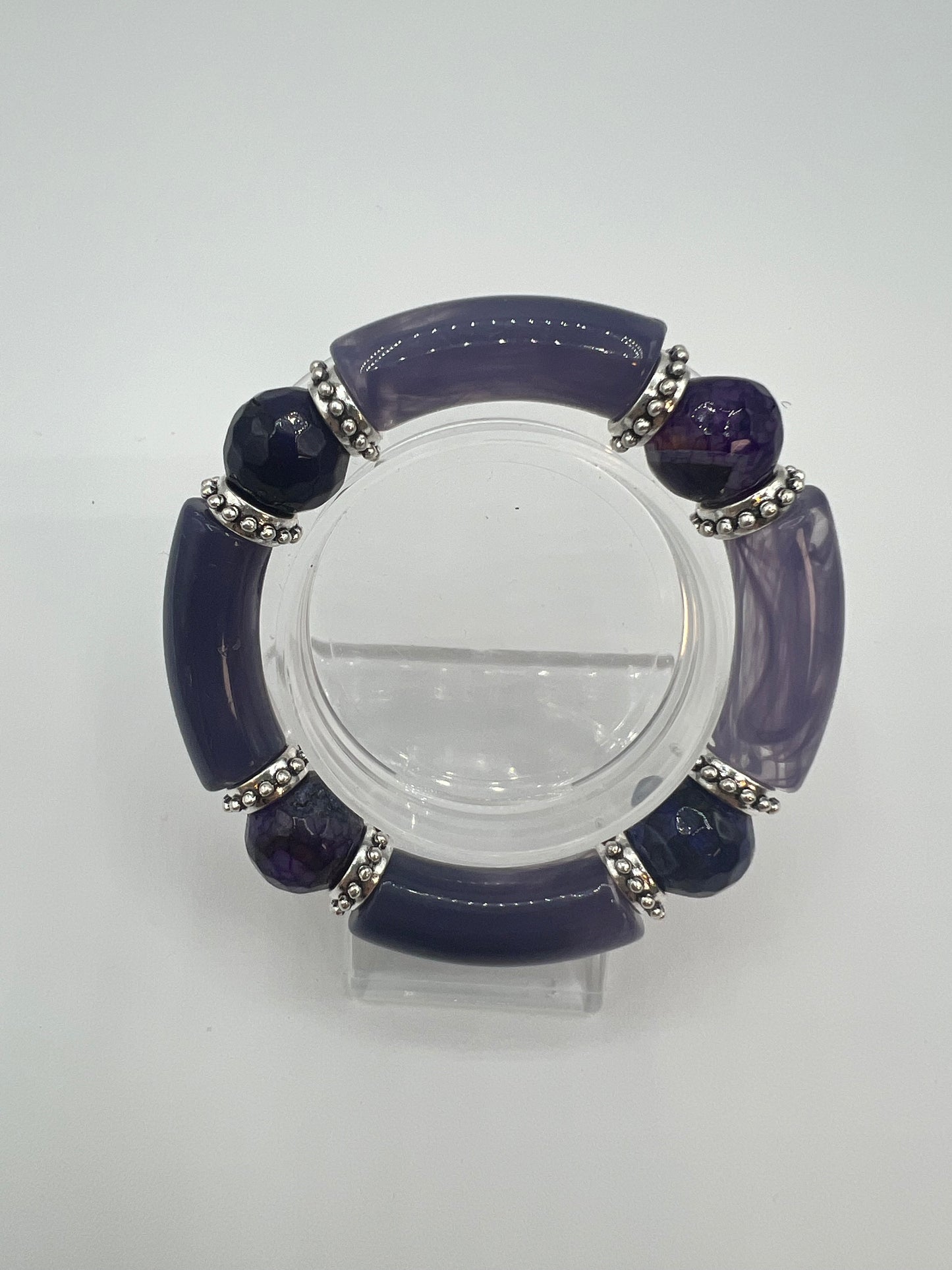 Gemstone Acrylic Bangle Purple Amethyst