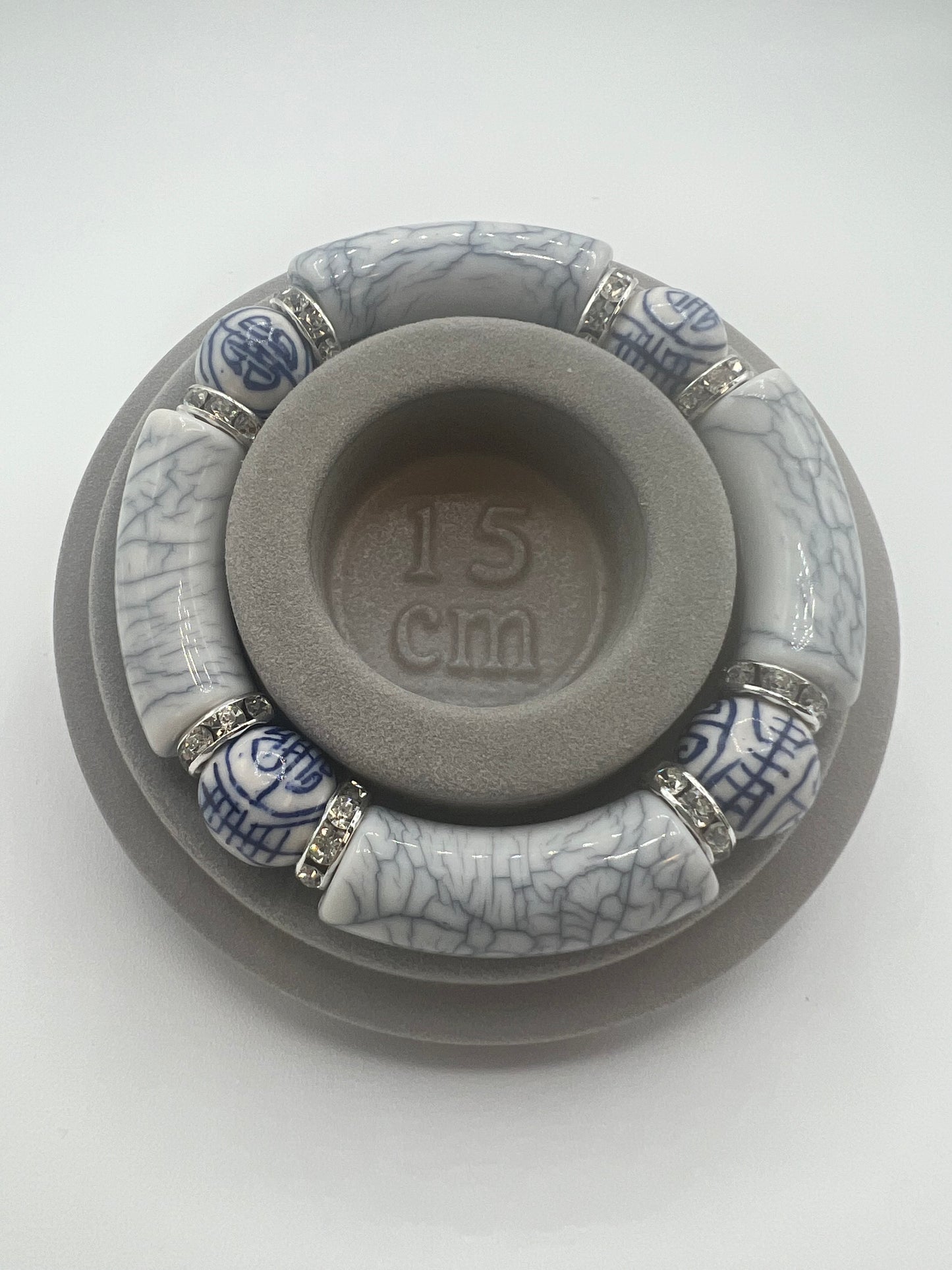 Gemstone Acrylic Bangle Porcelain Calligraphy