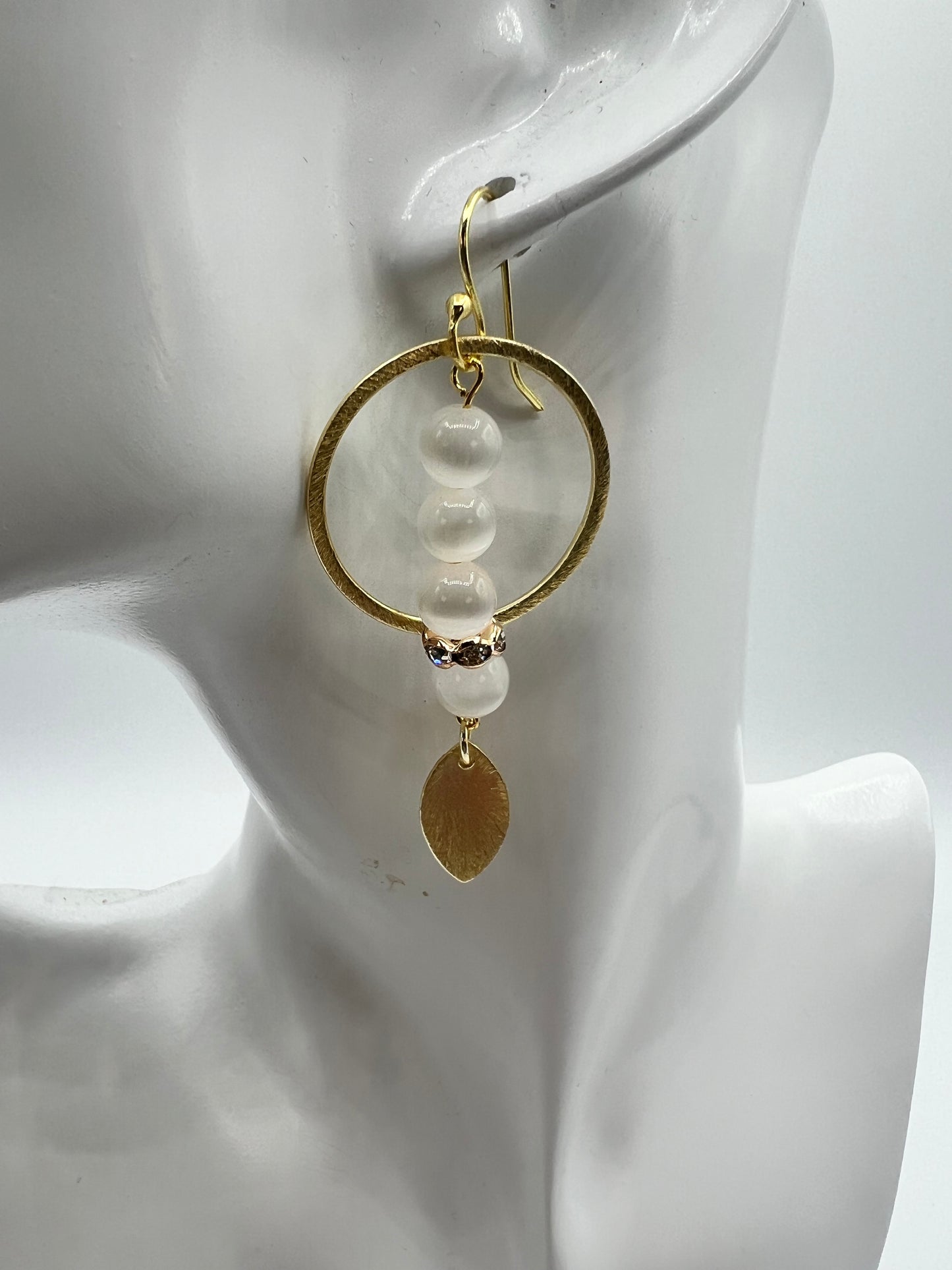 Gold Hoop with Stacked Gemstones