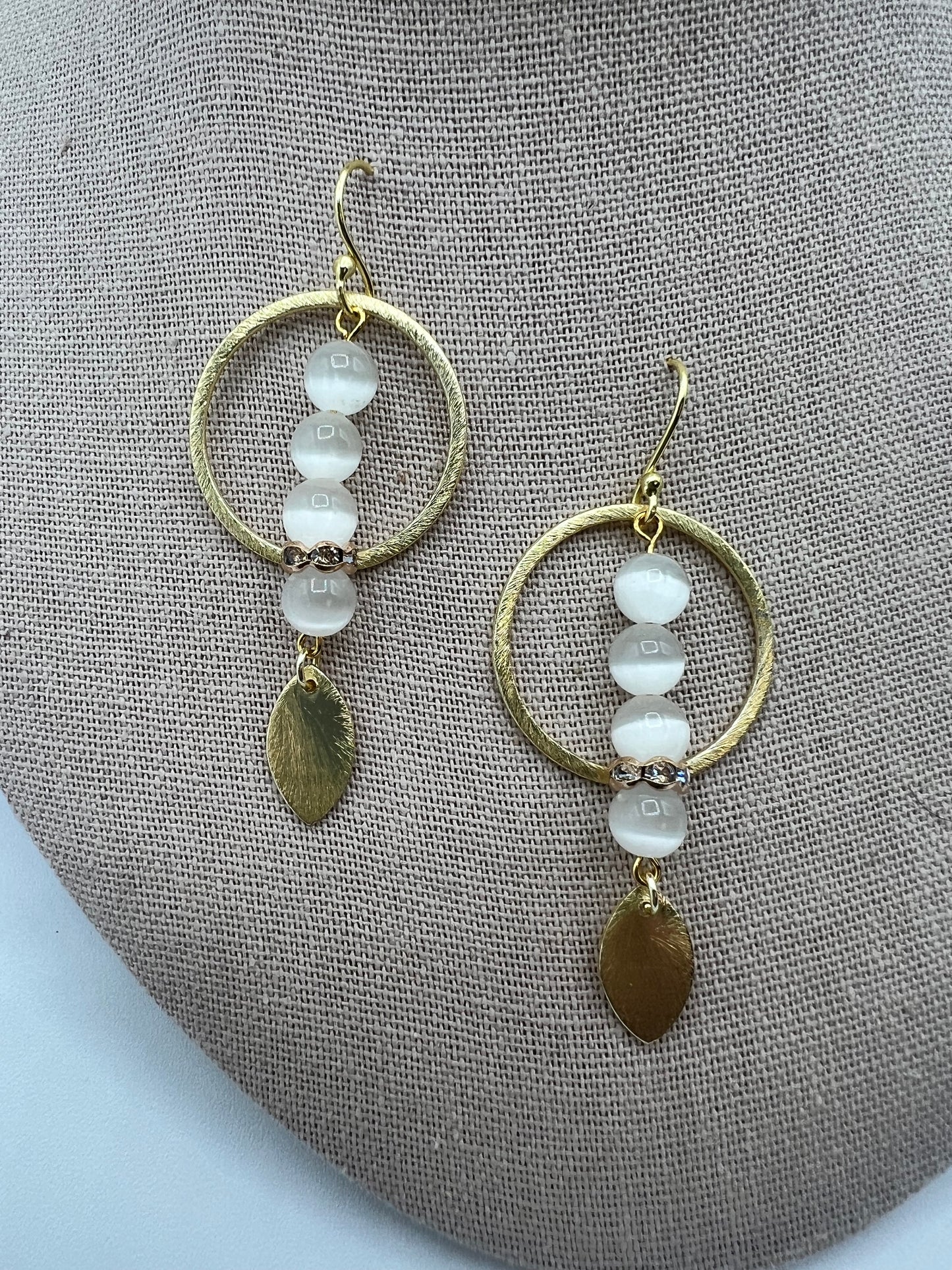 Gold Hoop with Stacked Gemstones