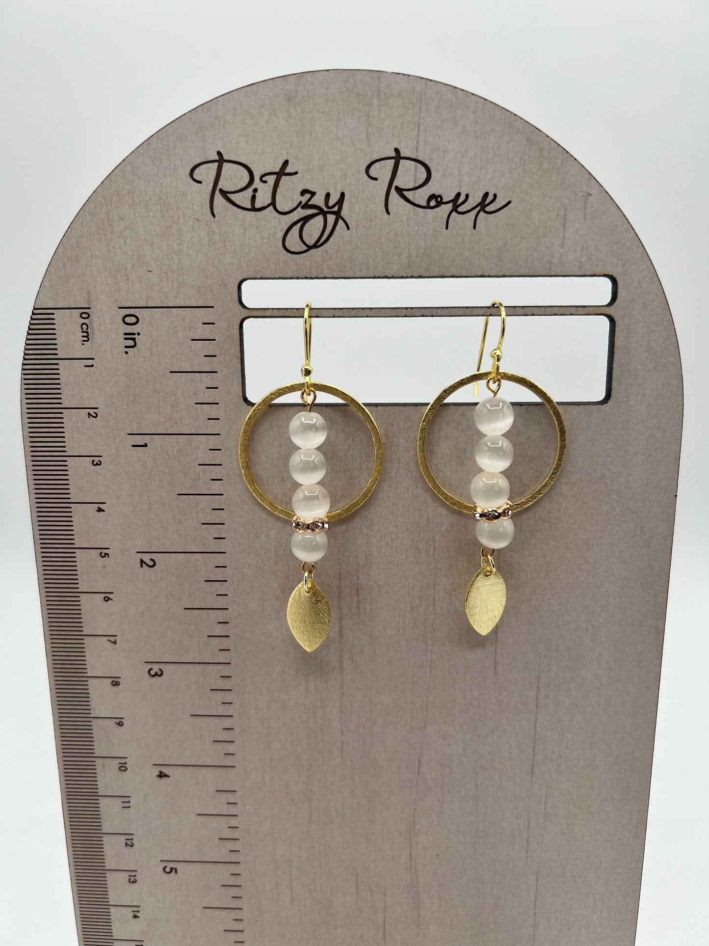 Gold Hoop with Stacked Gemstones
